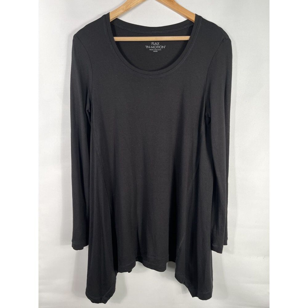 Flax in Motion Women's Petite Black Long Sleeve Tunic